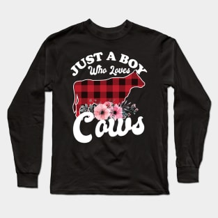 Just a Boy Who Loves Cows Long Sleeve T-Shirt